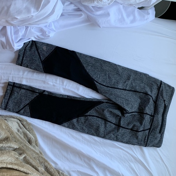 Lululemon Pace Rival Crop 19" Jacquard White/black - Picture 5 of 8